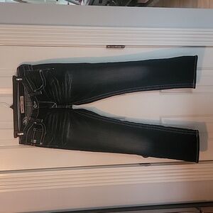 BIG STAR JEANS SWEET ULTRA LOW RISE DARK BLUE PANTS 28 BUCKLE DENIM ANKLE